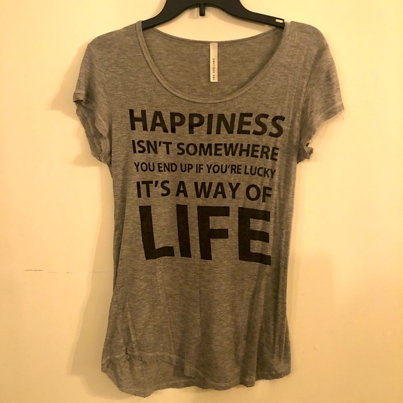 American Age Tops - Happiness Graphic comfy Tshirt Grunge flowy used